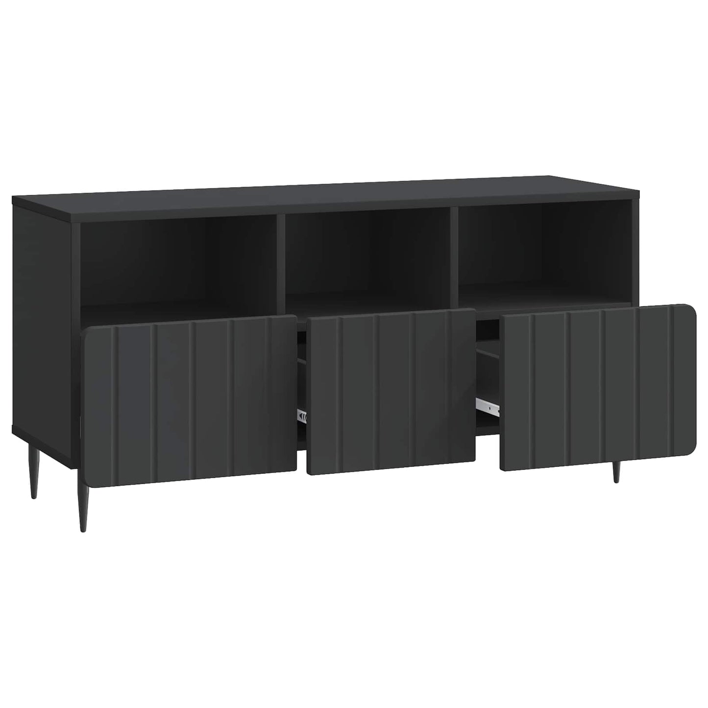 TV szekrény fiókkal Fekete 102 x 34,5 x 50 cm Szerelt Fa