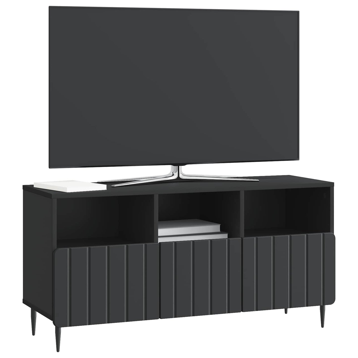 TV szekrény fiókkal Fekete 102 x 34,5 x 50 cm Szerelt Fa