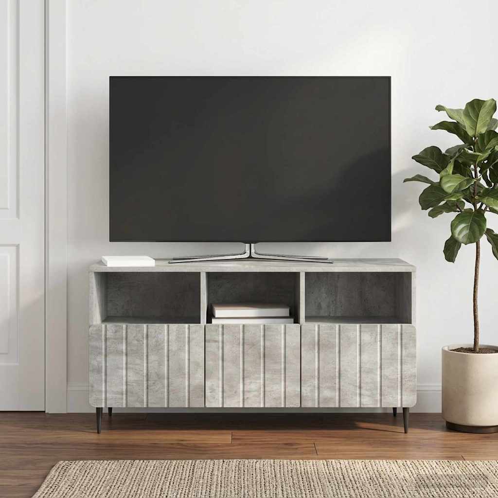 TV szekrény fiókkal Betonszürke 102 x 34,5 x 50 cm Szerelt Fa