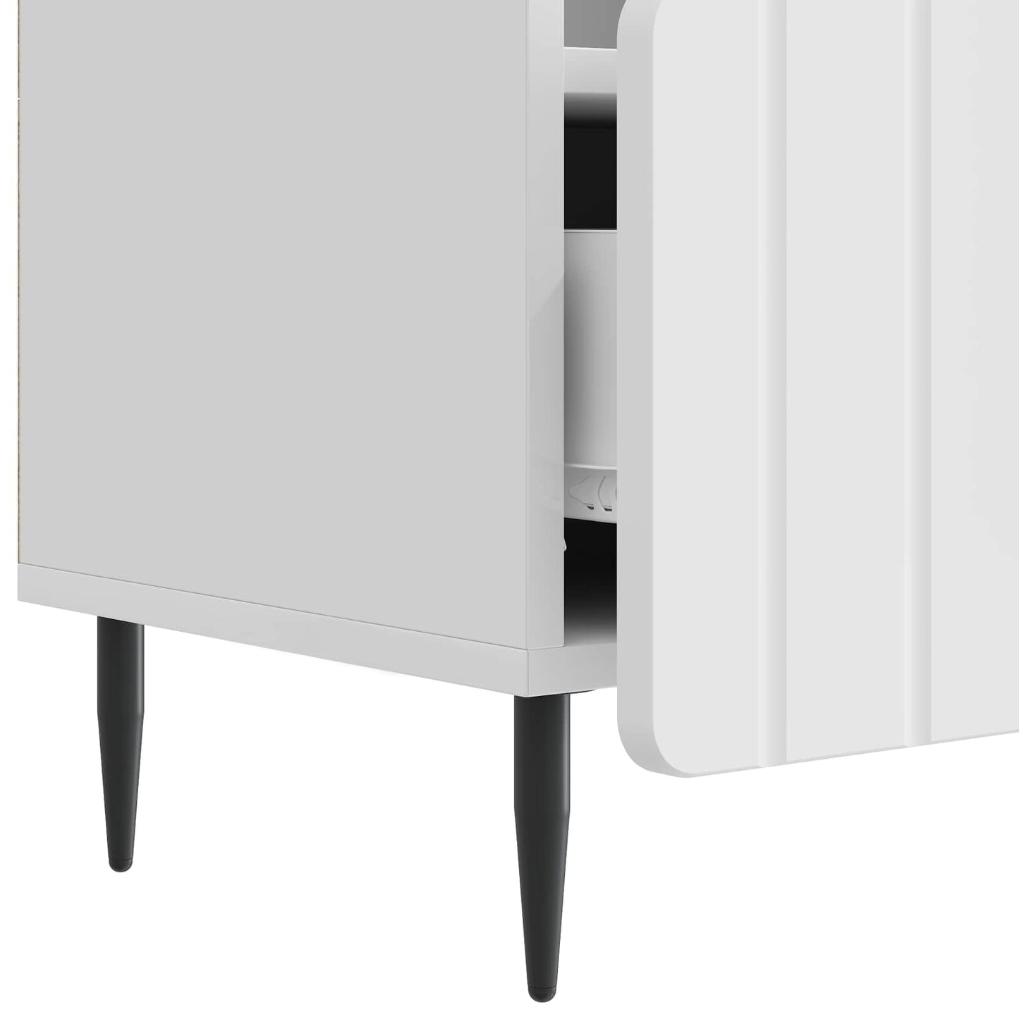 TV szekrény Magasfényű Fehér 102 x 34,5 x 50 cm Szerelt Fa