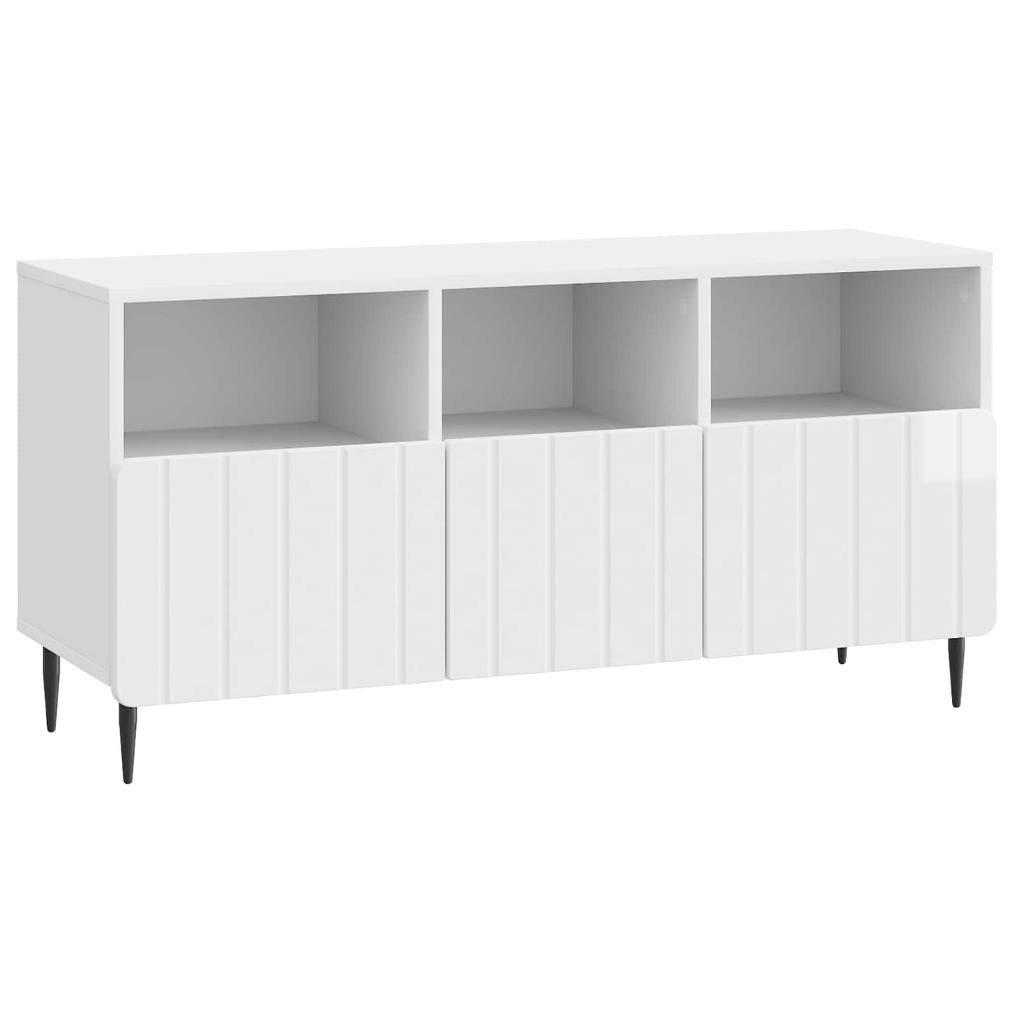 TV szekrény Magasfényű Fehér 102 x 34,5 x 50 cm Szerelt Fa