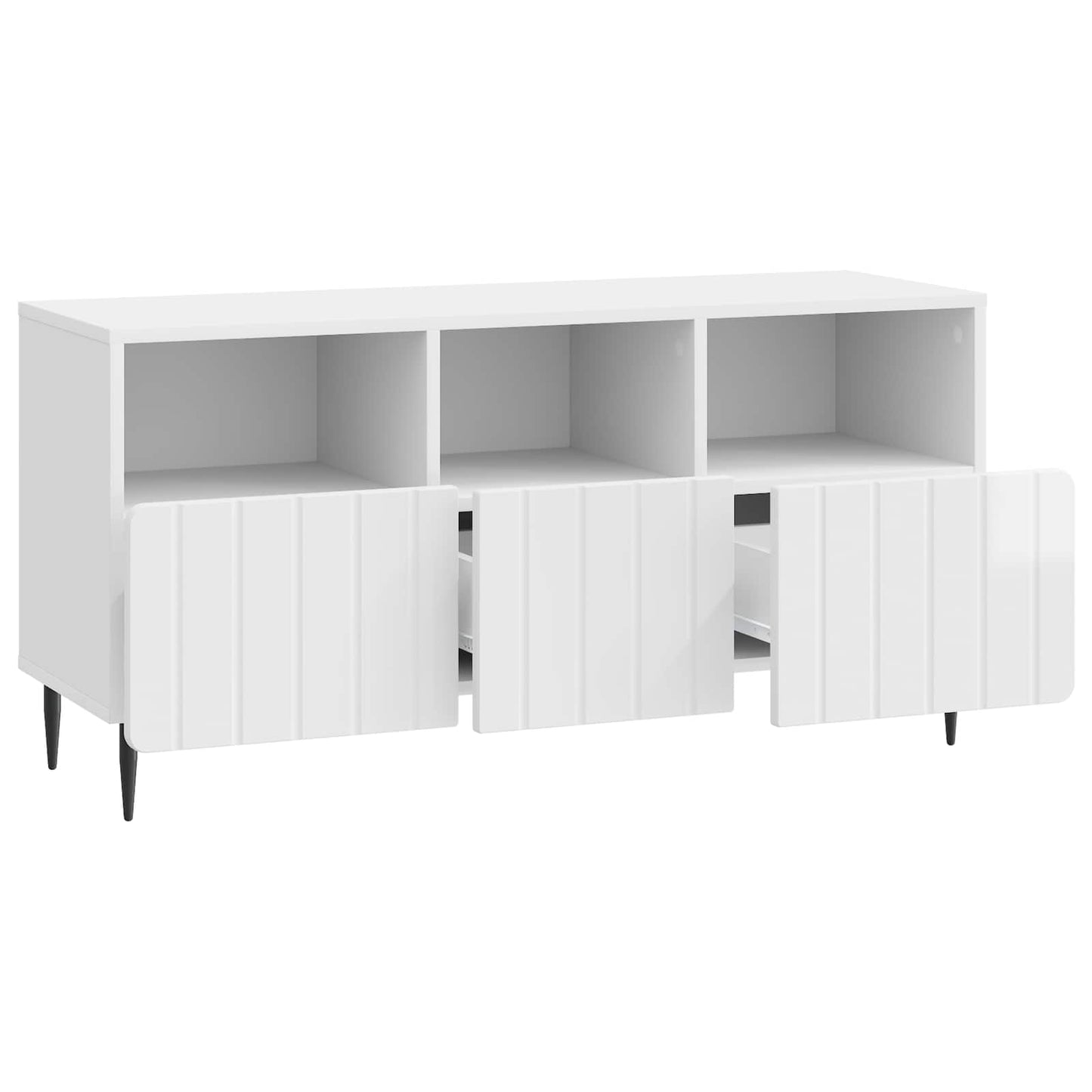 TV szekrény Magasfényű Fehér 102 x 34,5 x 50 cm Szerelt Fa