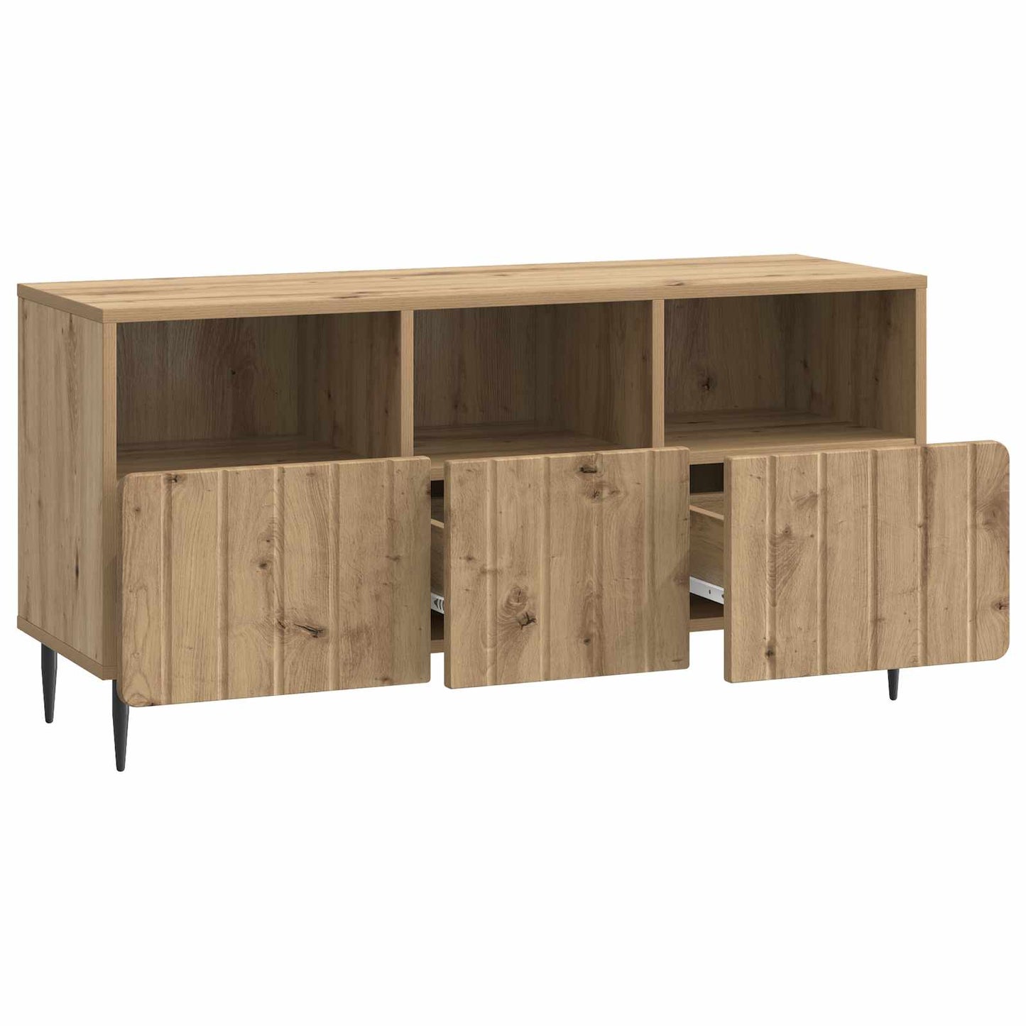 TV szekrény 102 x 34,5 x 50 cm Kézműves Tölgy Szerelt Fa