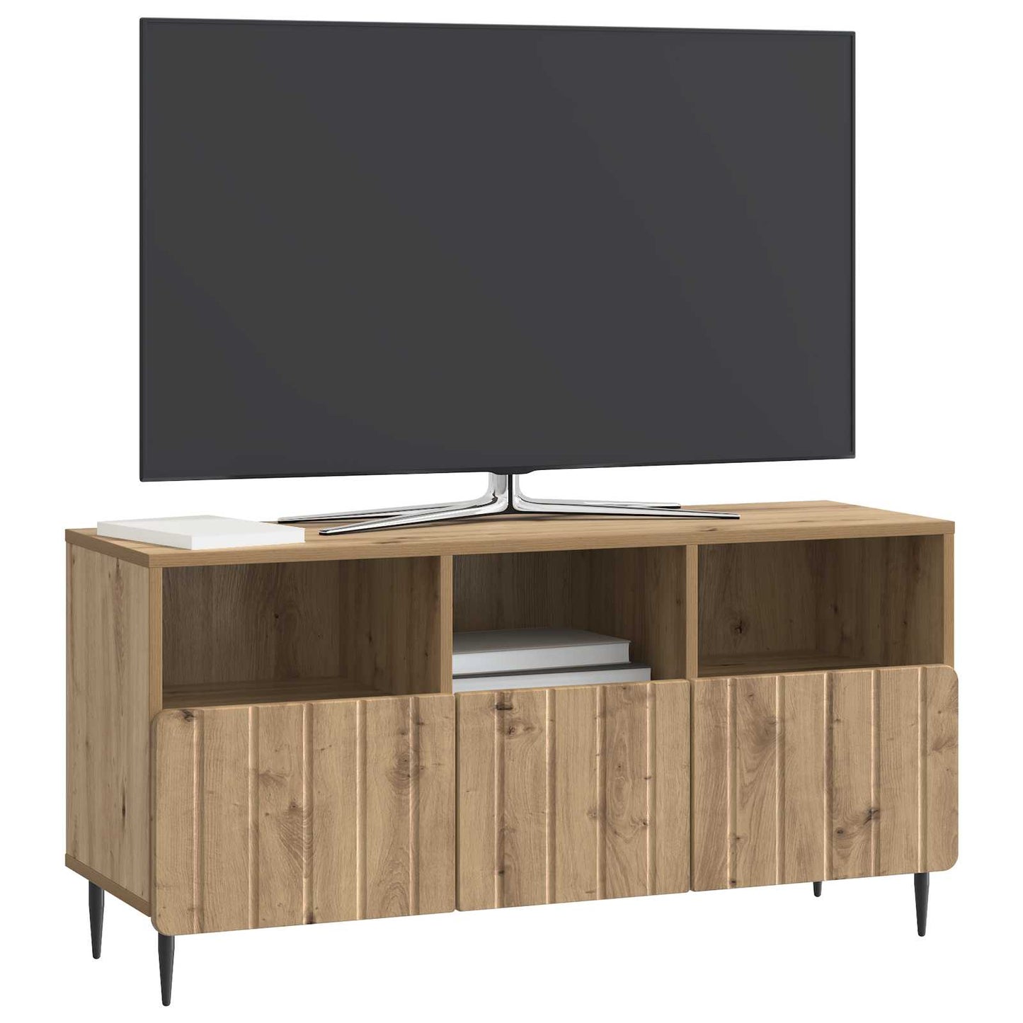 TV szekrény 102 x 34,5 x 50 cm Kézműves Tölgy Szerelt Fa