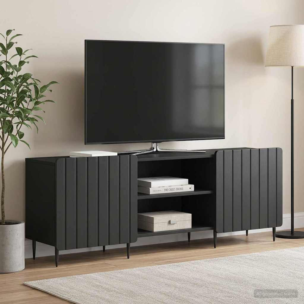 TV szekrény Fekete 150 x 31 x 52 cm Szerelt Fa