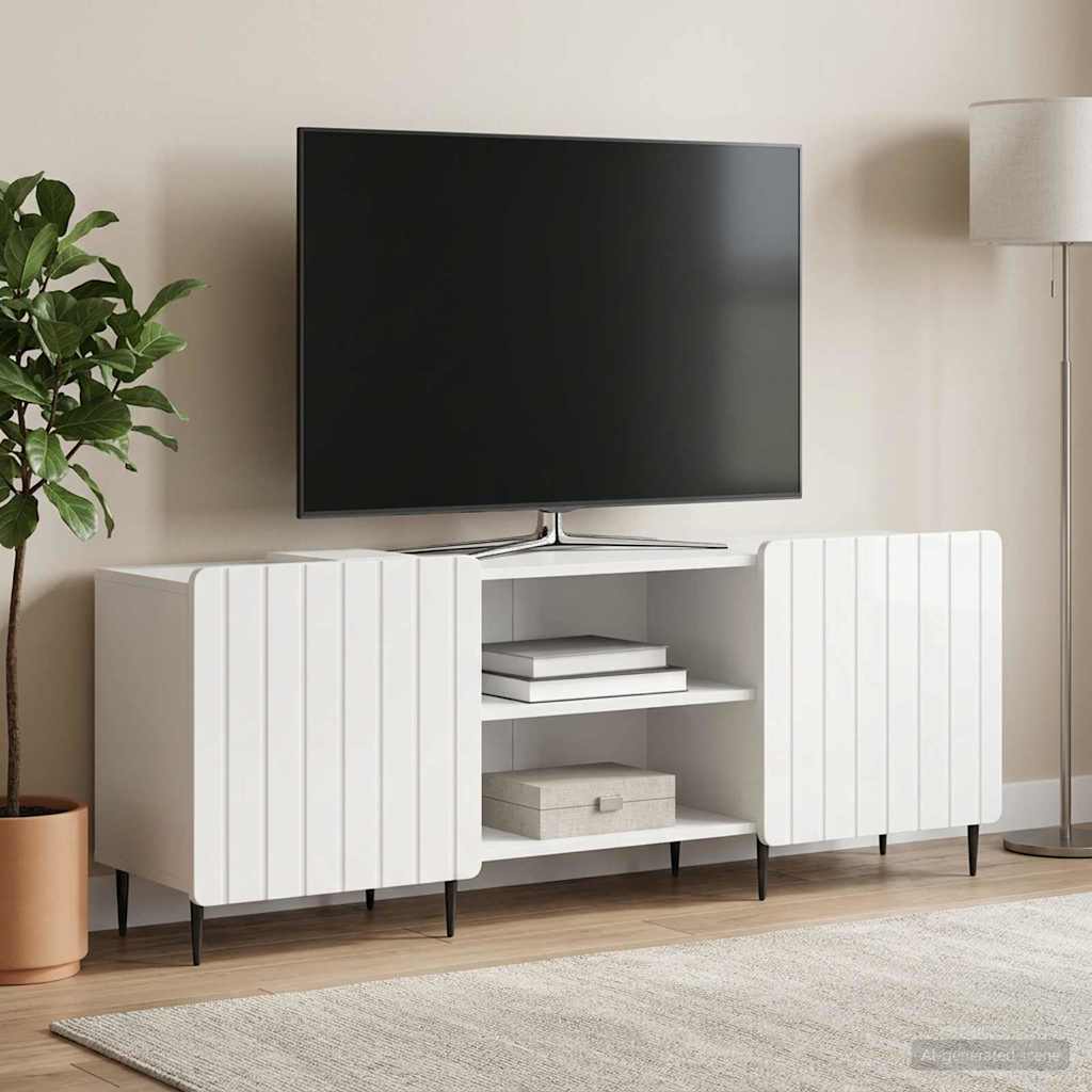 TV szekrény Magasfényű Fehér 150 x 31 x 52 cm Szerelt Fa
