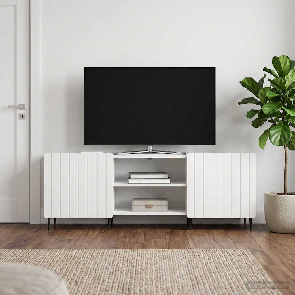 TV szekrény Magasfényű Fehér 150 x 31 x 52 cm Szerelt Fa