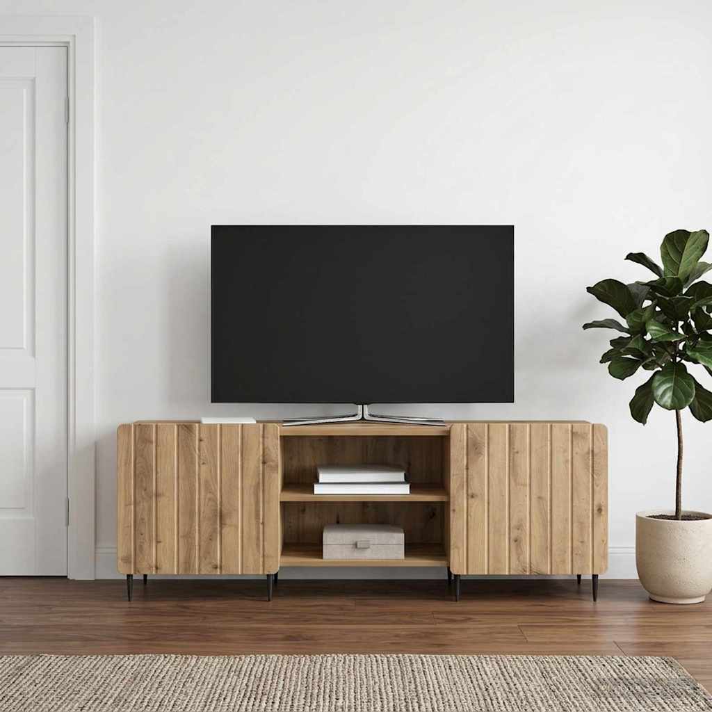 TV szekrény 150 x 31 x 52 cm Kézműves Tölgy Szerelt Fa