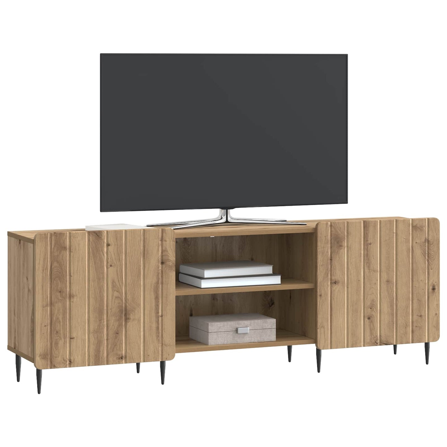 TV szekrény 150 x 31 x 52 cm Kézműves Tölgy Szerelt Fa