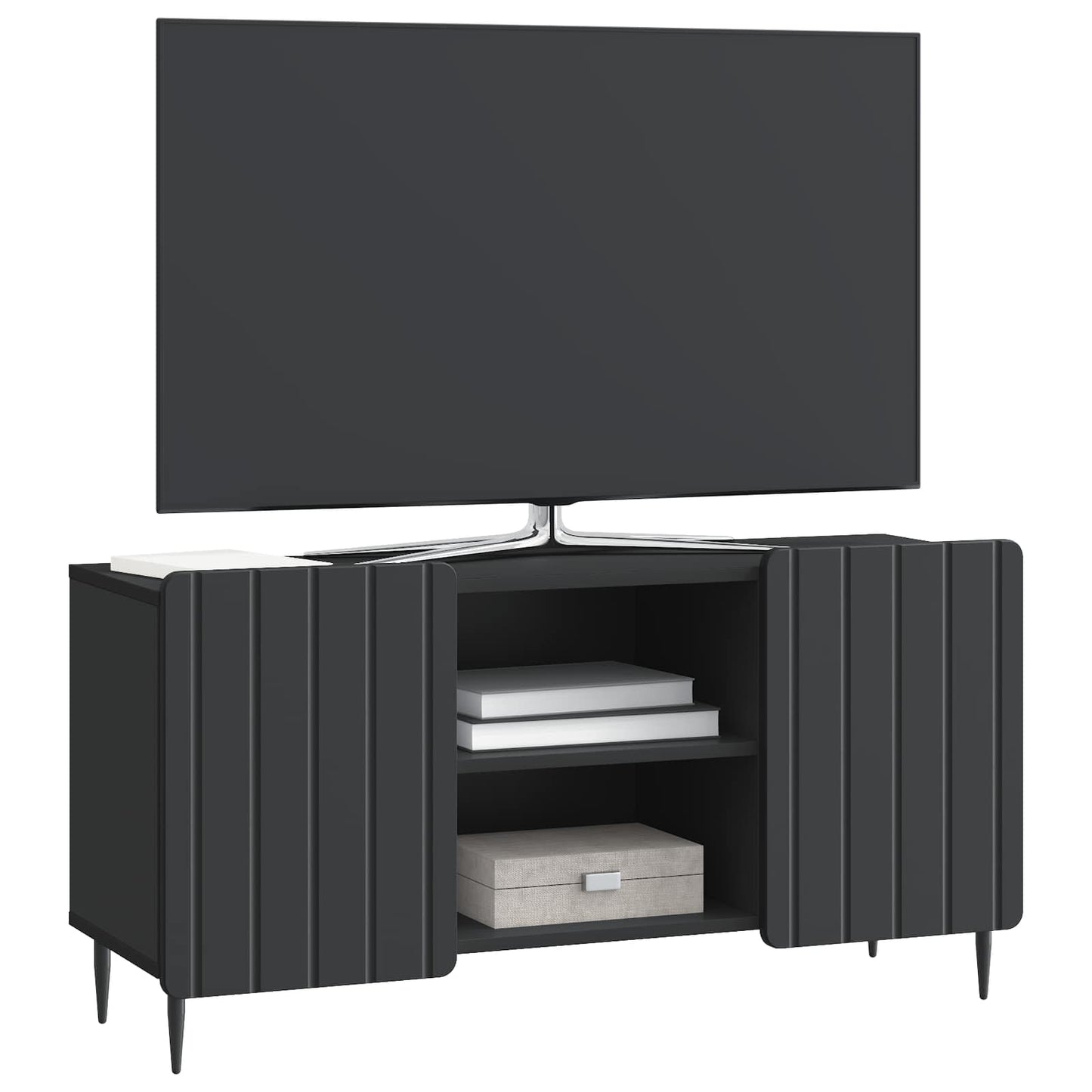 TV szekrény Fekete 102 x 34,5 x 52 cm Szerelt Fa