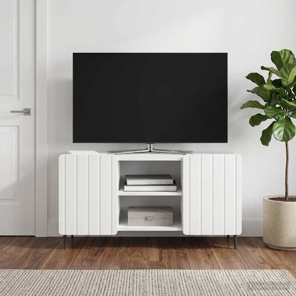 TV szekrény Magasfényű Fehér 102 x 34,5 x 52 cm Szerelt Fa