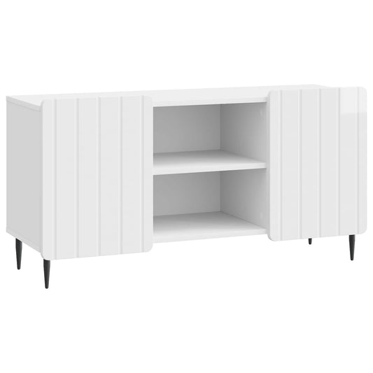 TV szekrény Magasfényű Fehér 102 x 34,5 x 52 cm Szerelt Fa