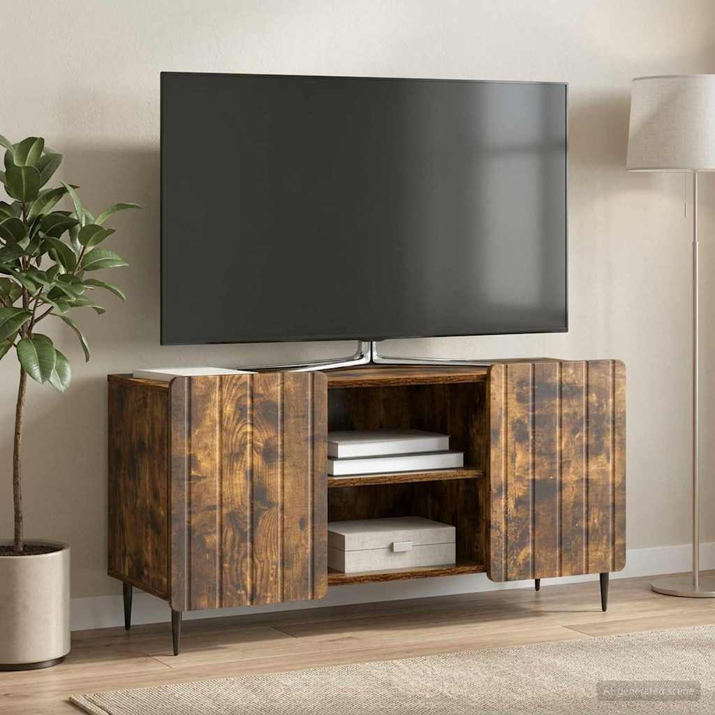 TV szekrény Füstös Tölgy 102 x 34,5 x 52 cm Szerelt Fa