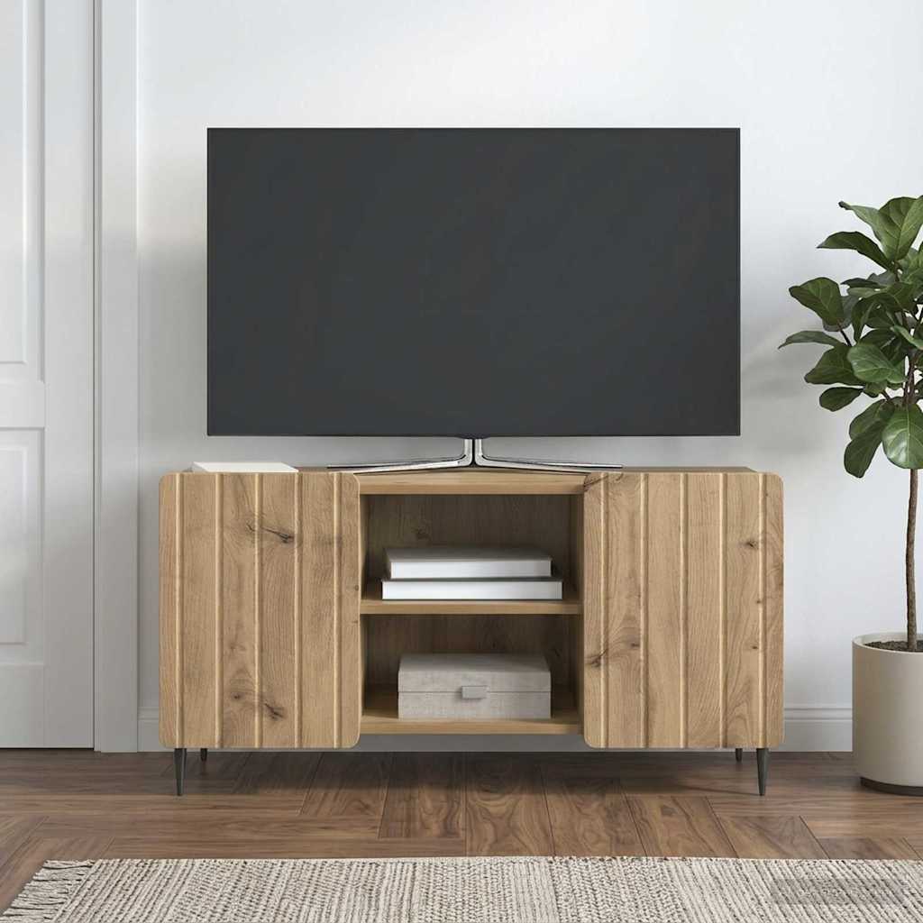 TV szekrény 102 x 34,5 x 52 cm Kézműves Tölgy Szerelt Fa