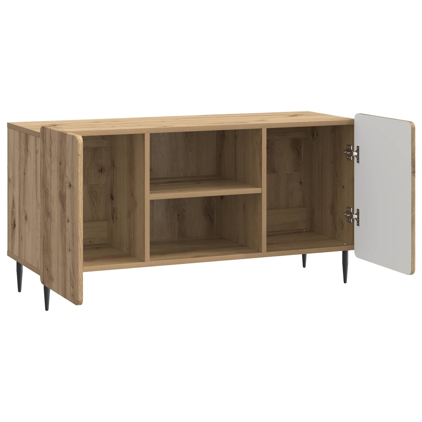 TV szekrény 102 x 34,5 x 52 cm Kézműves Tölgy Szerelt Fa