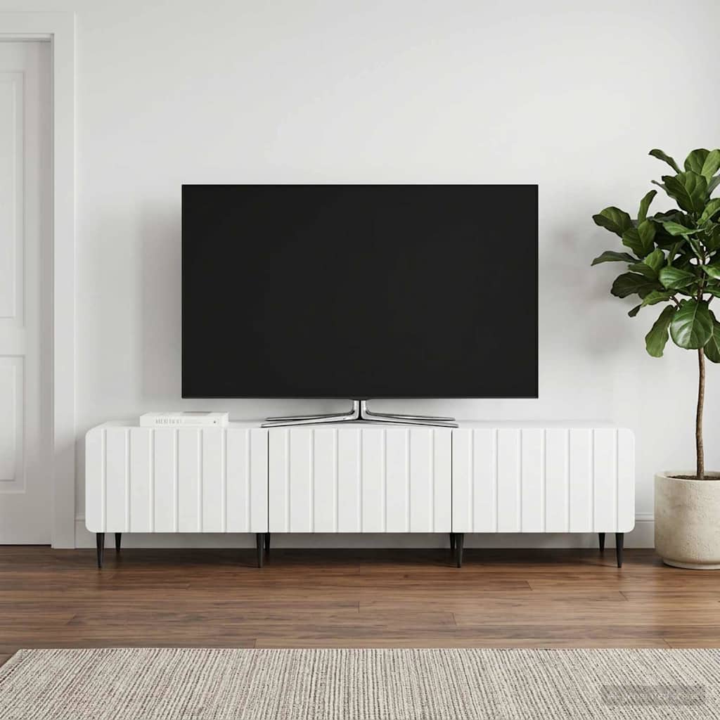 TV szekrény fiókkal Fehér 147 x 34,5 x 32 cm Szerelt Fa
