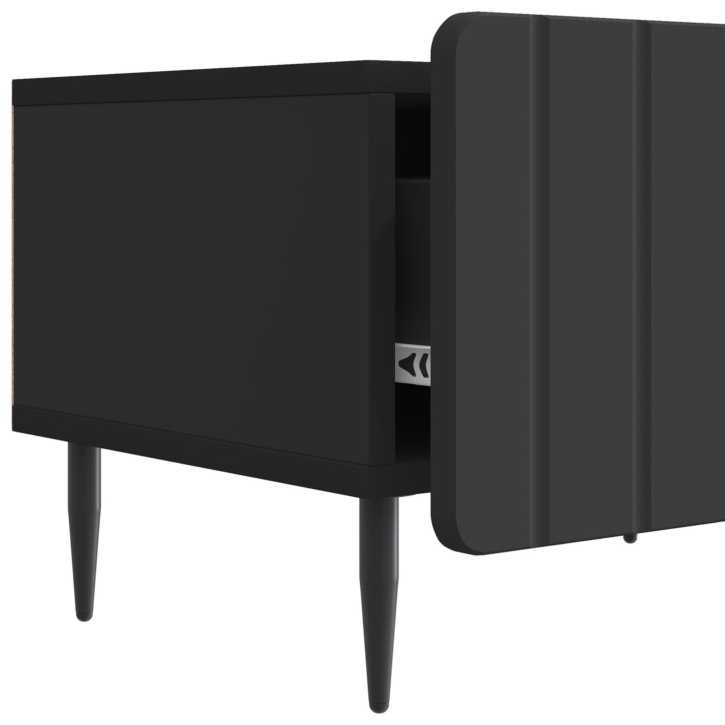 TV szekrény fiókkal Fekete 147 x 34,5 x 32 cm Szerelt Fa