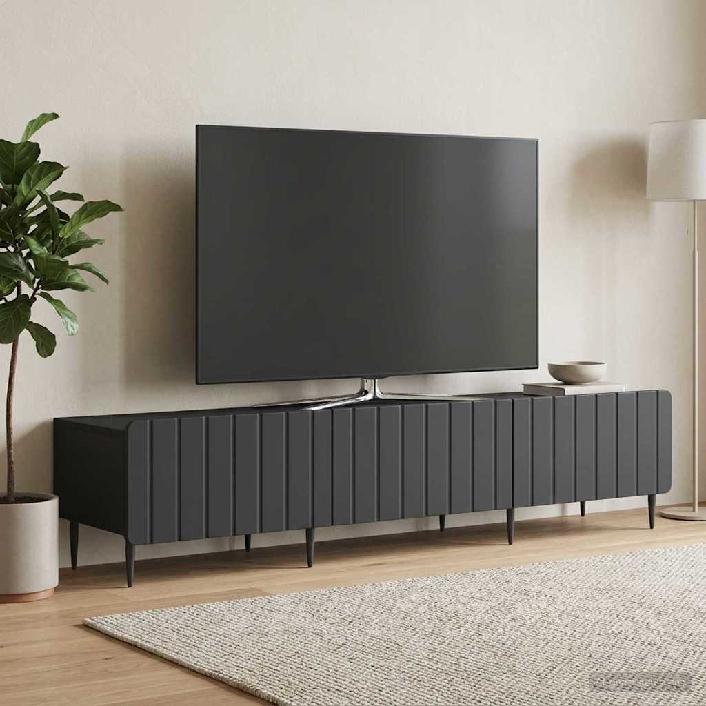 TV szekrény fiókkal Fekete 147 x 34,5 x 32 cm Szerelt Fa