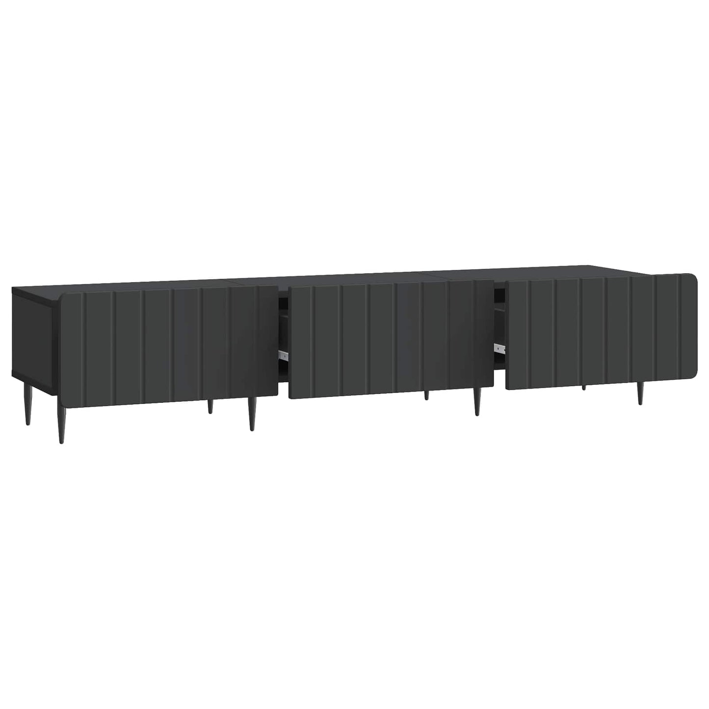 TV szekrény fiókkal Fekete 147 x 34,5 x 32 cm Szerelt Fa