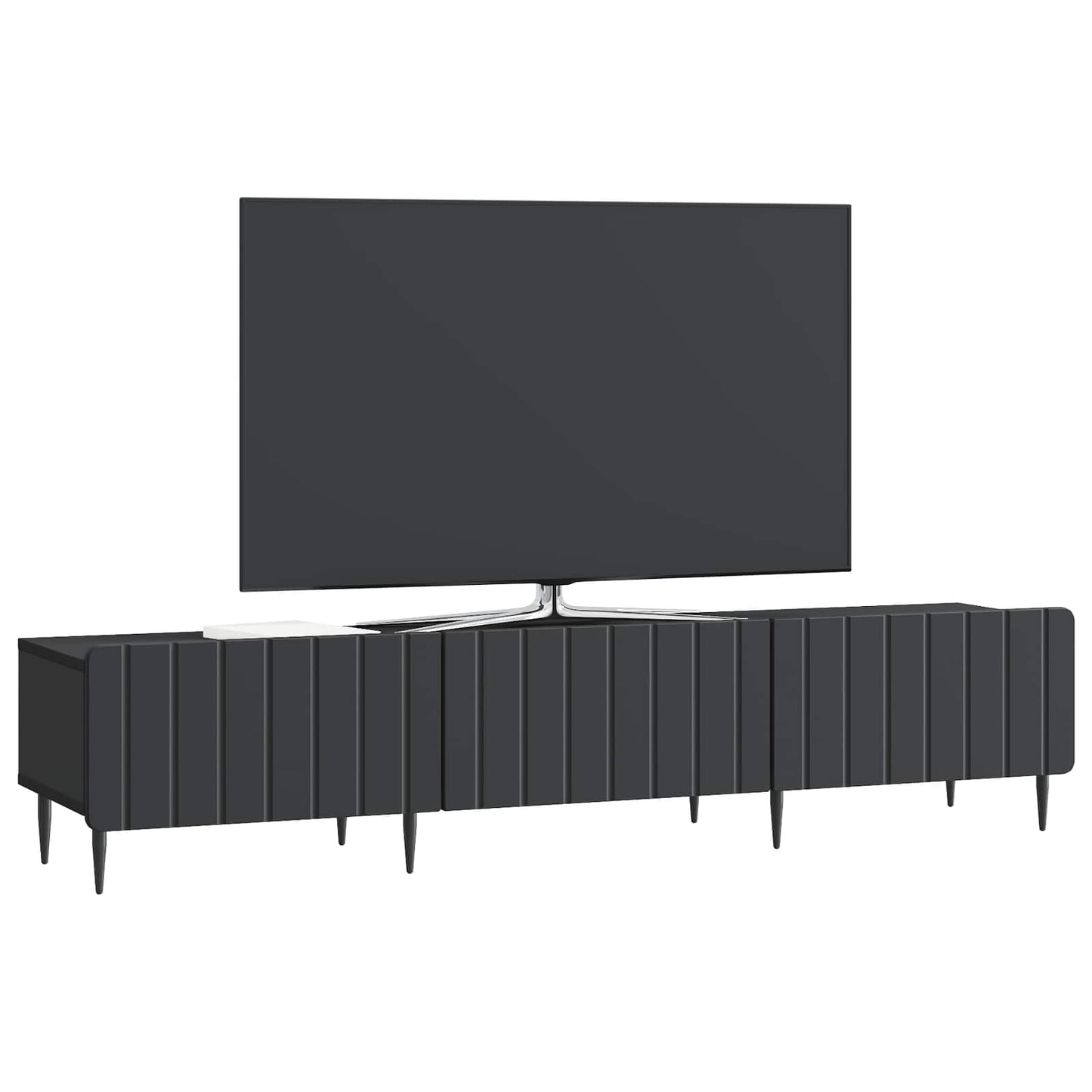 TV szekrény fiókkal Fekete 147 x 34,5 x 32 cm Szerelt Fa