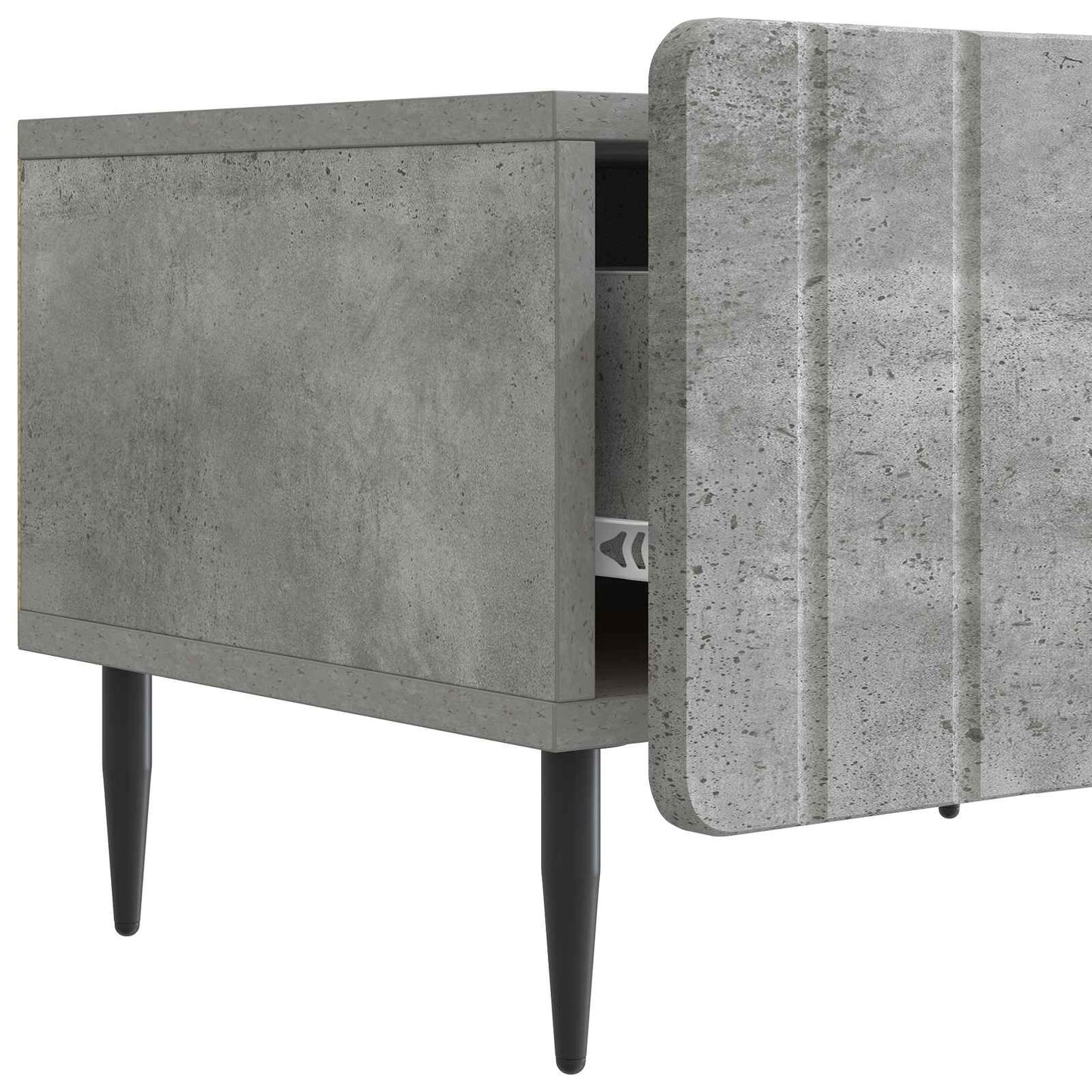 TV szekrény fiókkal Betonszürke 147 x 34,5 x 32 cm Szerelt Fa