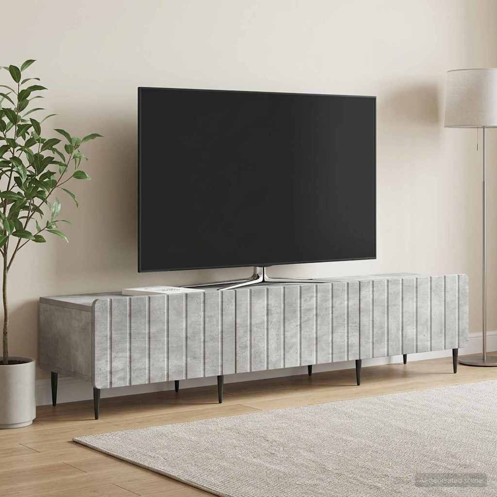 TV szekrény fiókkal Betonszürke 147 x 34,5 x 32 cm Szerelt Fa
