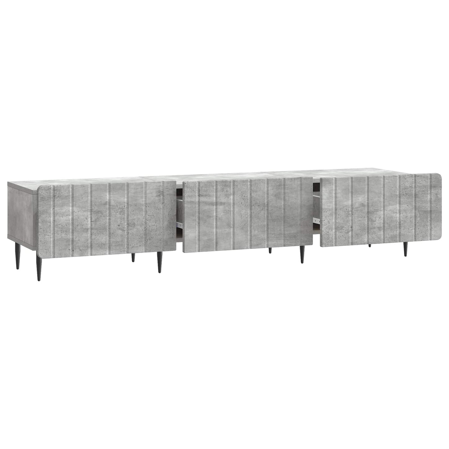 TV szekrény fiókkal Betonszürke 147 x 34,5 x 32 cm Szerelt Fa
