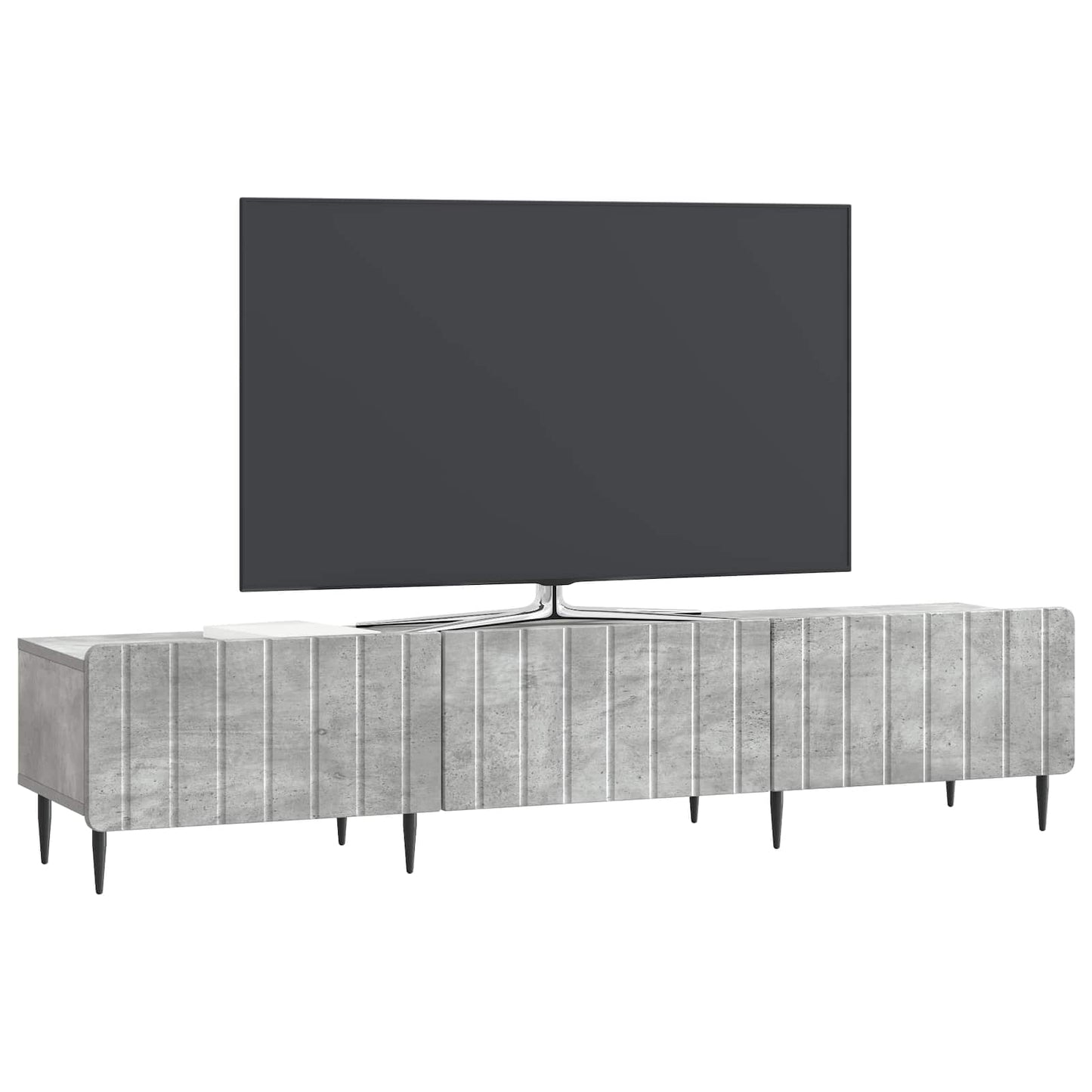 TV szekrény fiókkal Betonszürke 147 x 34,5 x 32 cm Szerelt Fa