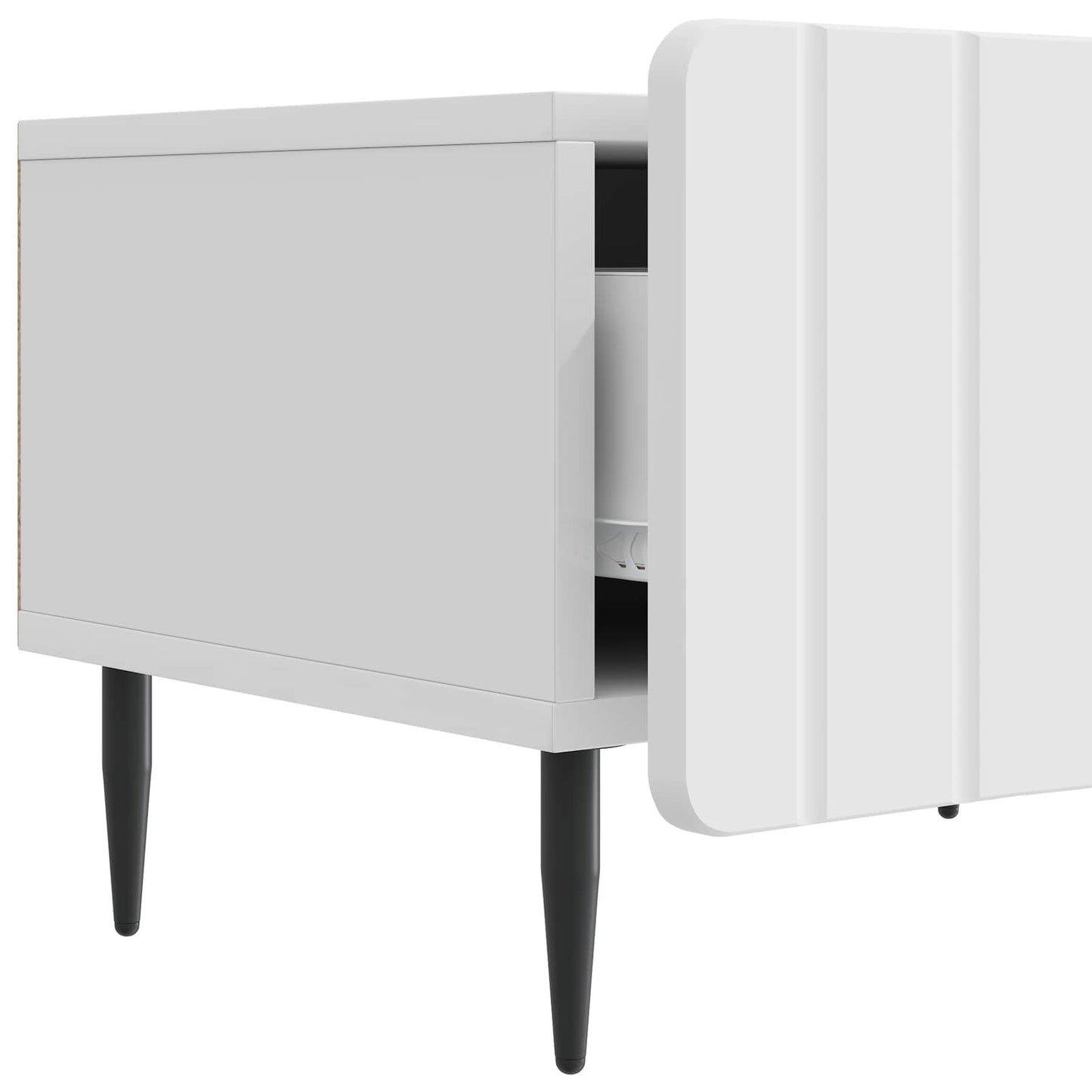 TV szekrény Magasfényű Fehér 147 x 34,5 x 32 cm Szerelt Fa