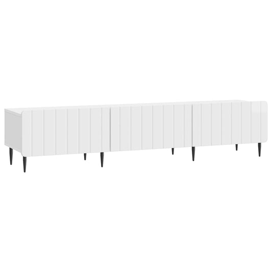 TV szekrény Magasfényű Fehér 147 x 34,5 x 32 cm Szerelt Fa