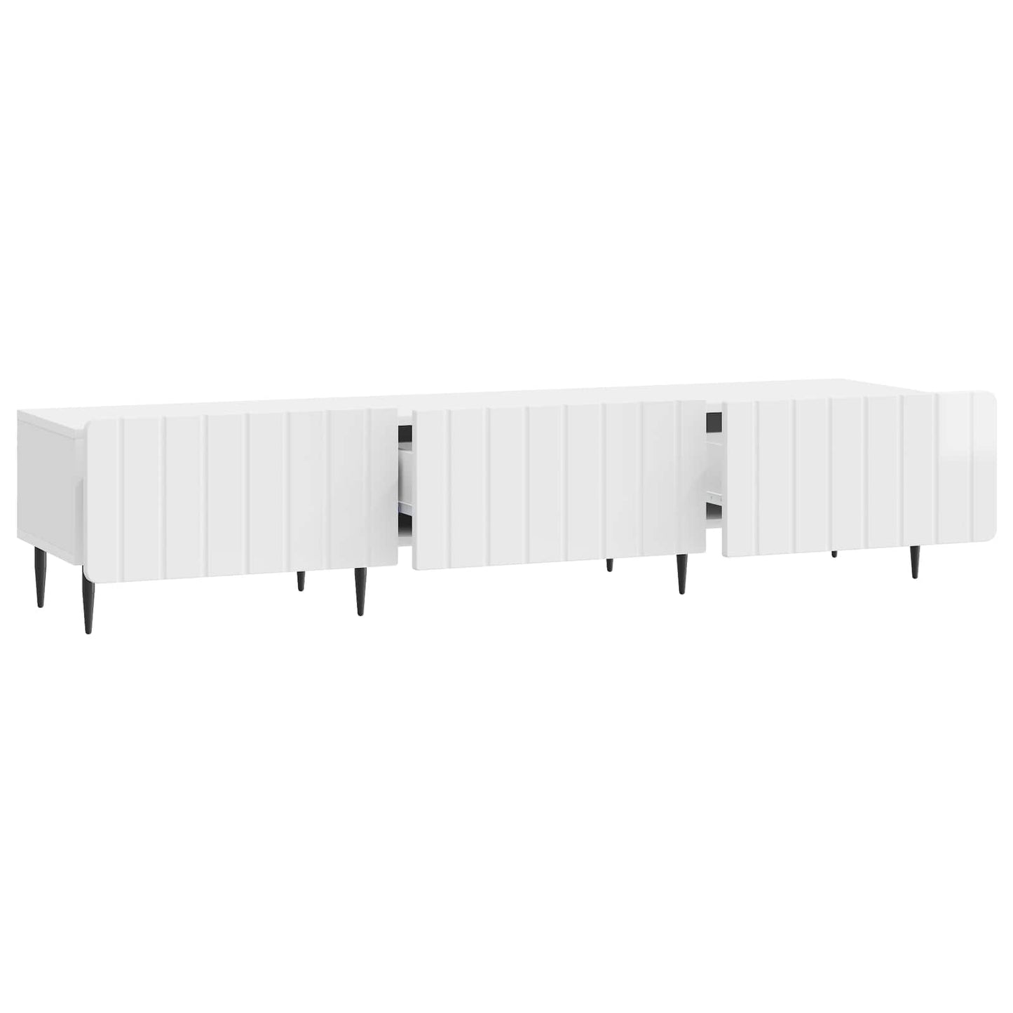 TV szekrény Magasfényű Fehér 147 x 34,5 x 32 cm Szerelt Fa