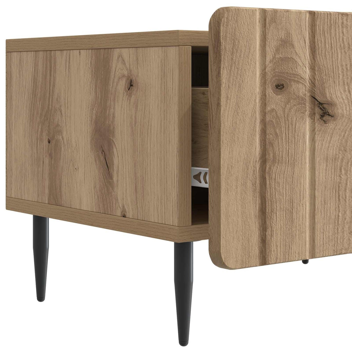 TV szekrény 147 x 34,5 x 32 cm Kézműves Tölgy Szerelt Fa