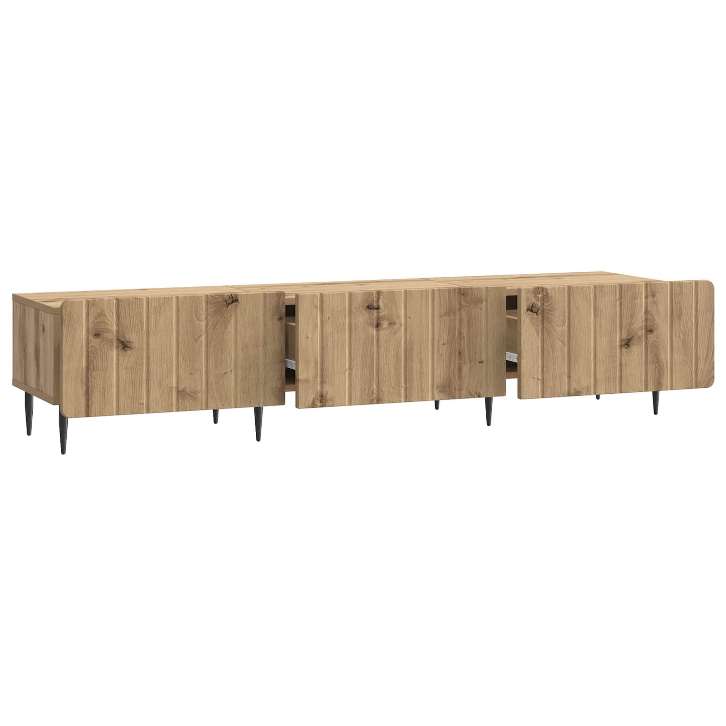 TV szekrény 147 x 34,5 x 32 cm Kézműves Tölgy Szerelt Fa