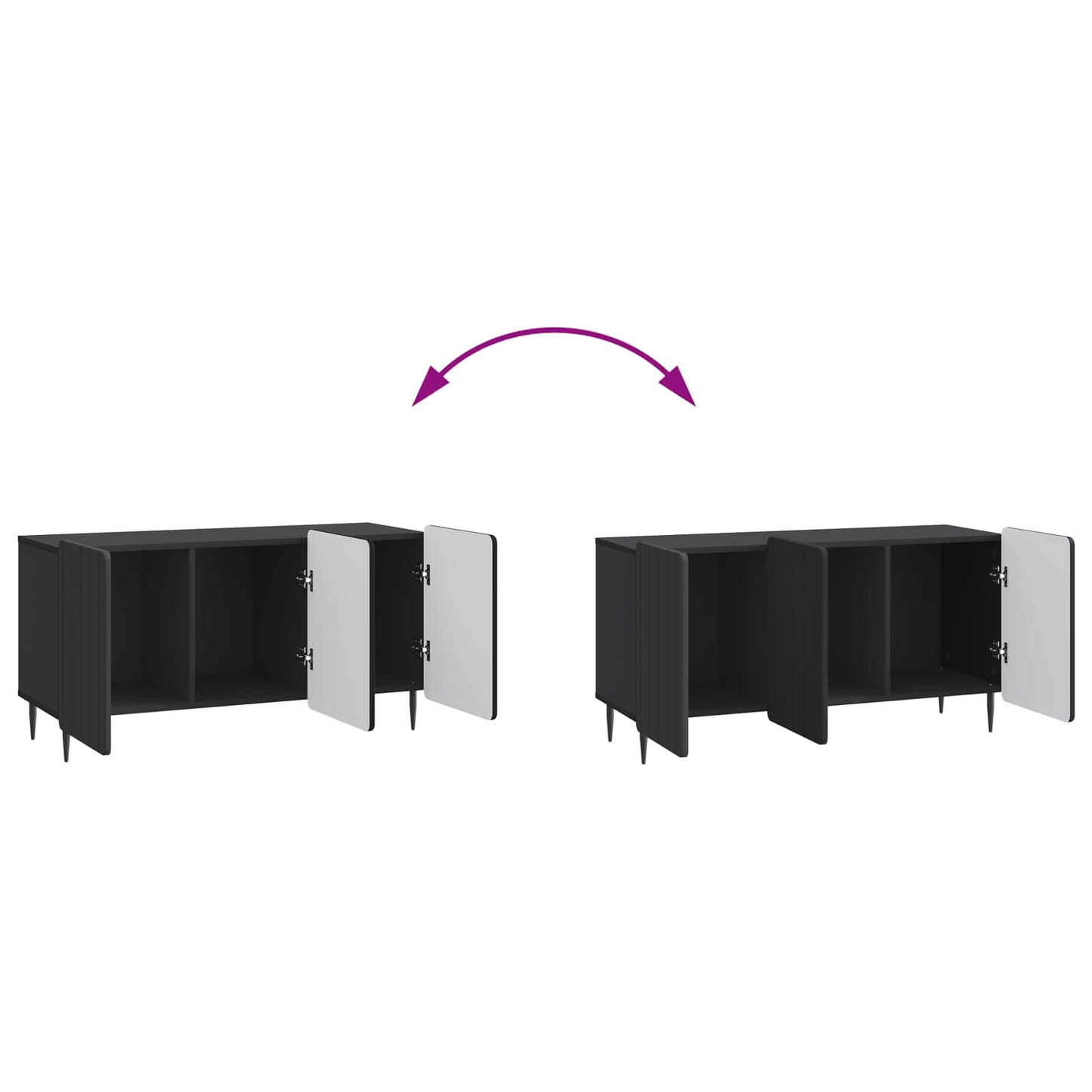 TV szekrény Fekete 99 x 34,5 x 52 cm Szerelt Fa