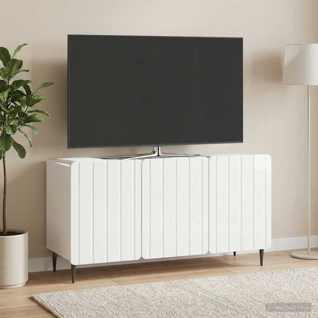 TV szekrény Magasfényű Fehér 99 x 34,5 x 52 cm Szerelt Fa