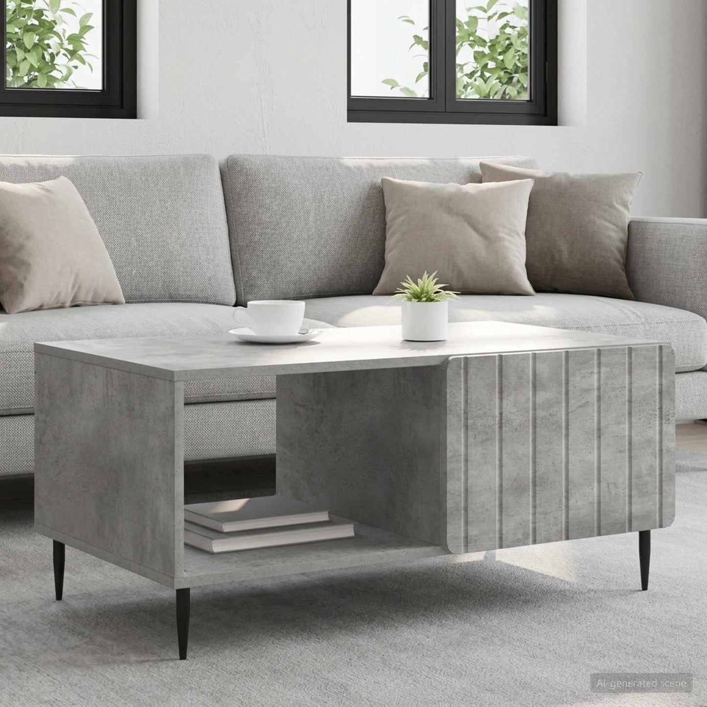 Dohányzóasztal Betonszürke 90 x 50 x 40 cm Szerelt Fa