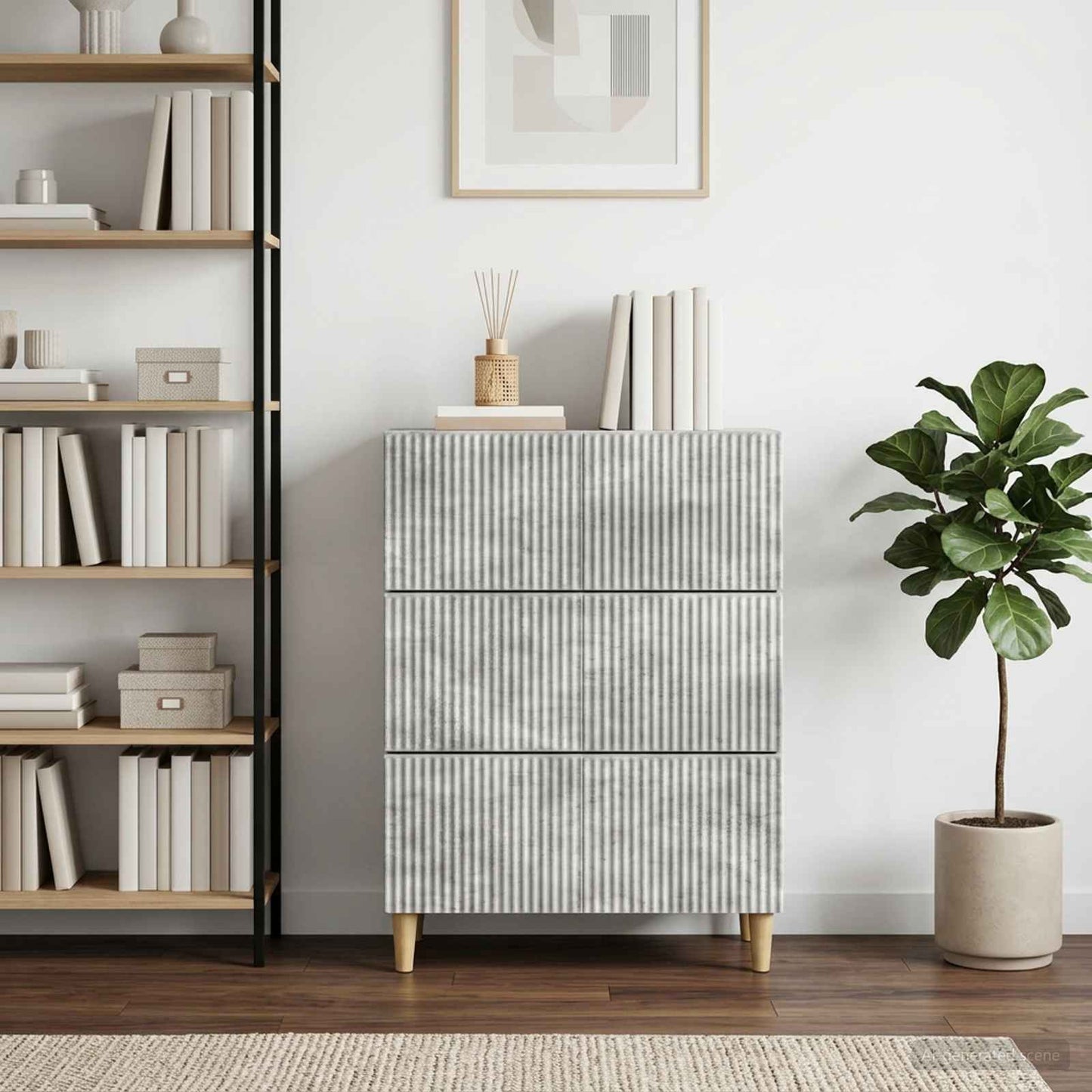 Fiókos szekrény Betonszürke 66 x 34,5 x 90 cm Szerelt Fa