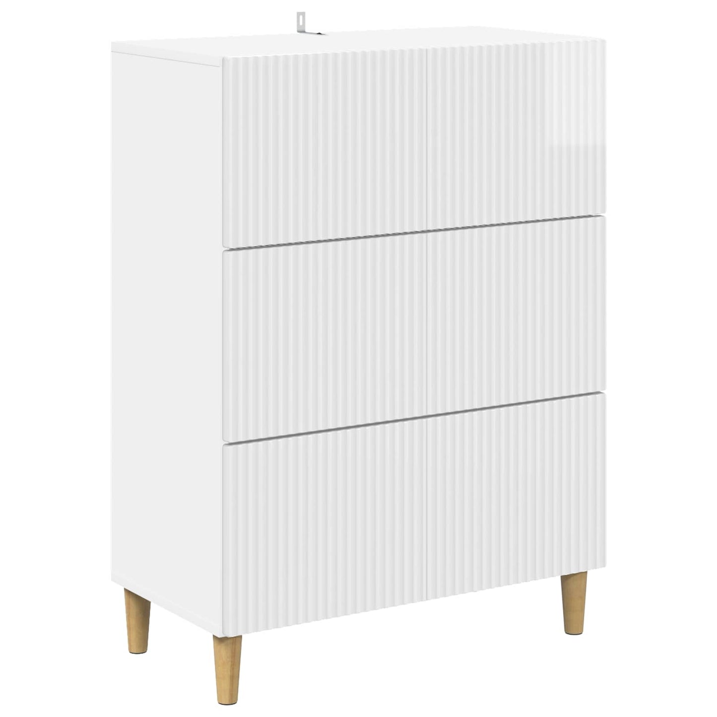 Fiókos szekrény Magasfényű Fehér 66 x 34,5 x 90 cm Szerelt Fa