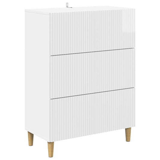 Fiókos szekrény Magasfényű Fehér 66 x 34,5 x 90 cm Szerelt Fa