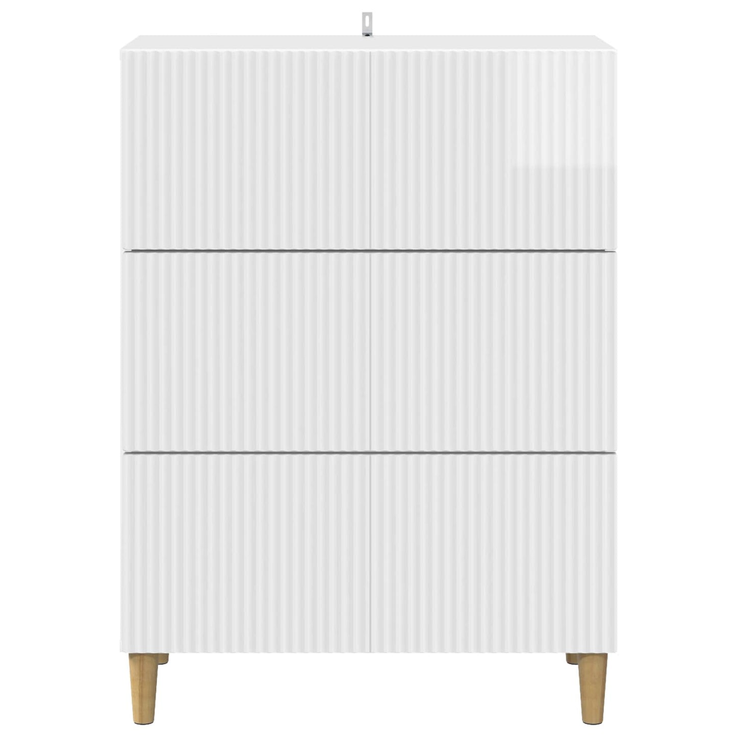 Fiókos szekrény Magasfényű Fehér 66 x 34,5 x 90 cm Szerelt Fa