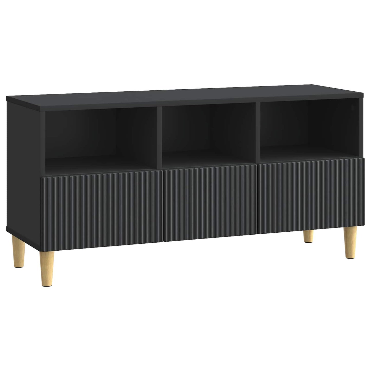 TV szekrény fiókkal Fekete 102 x 34,5 x 50 cm Szerelt Fa