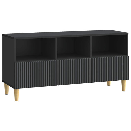TV szekrény fiókkal Fekete 102 x 34,5 x 50 cm Szerelt Fa