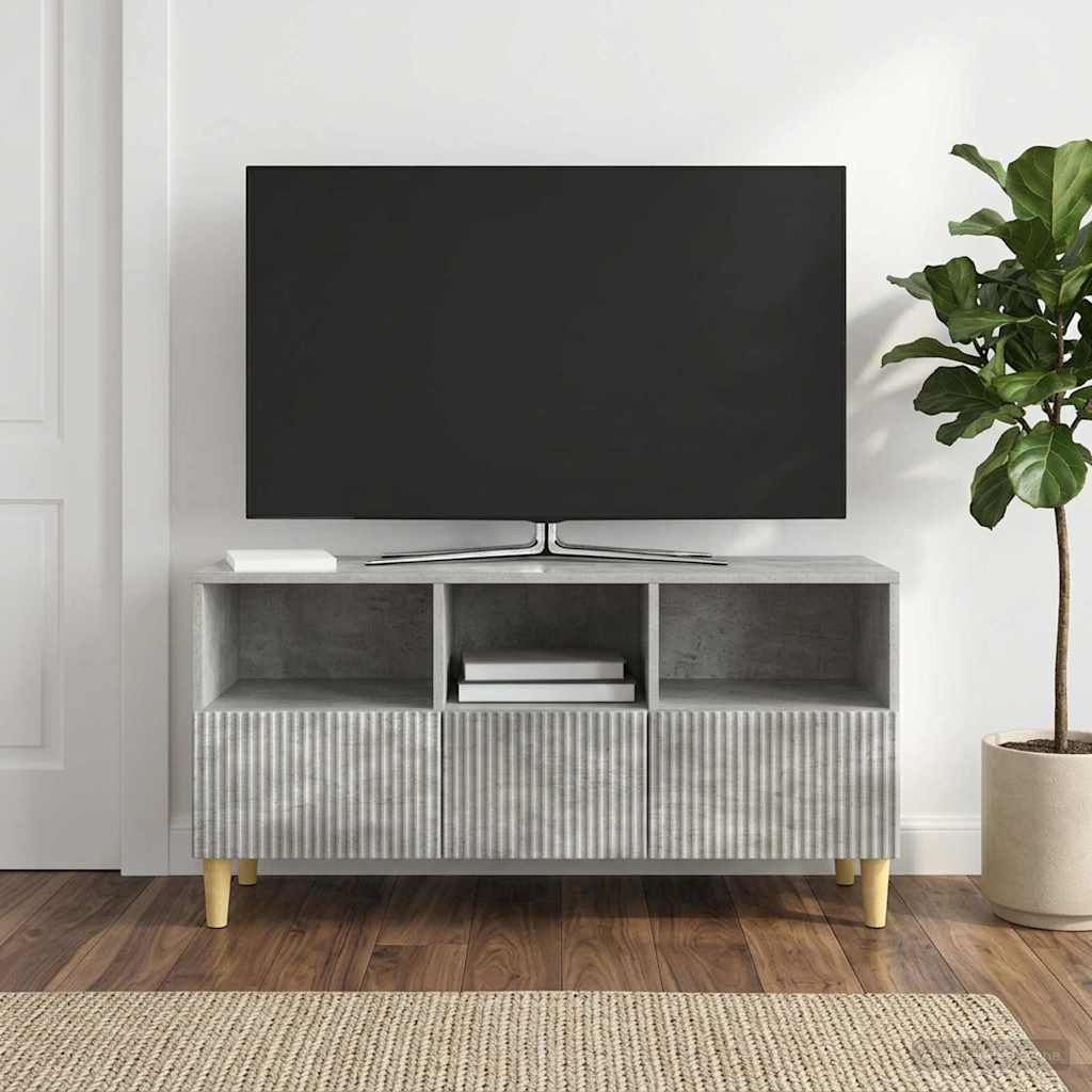 TV szekrény fiókkal Betonszürke 102 x 34,5 x 50 cm Szerelt Fa