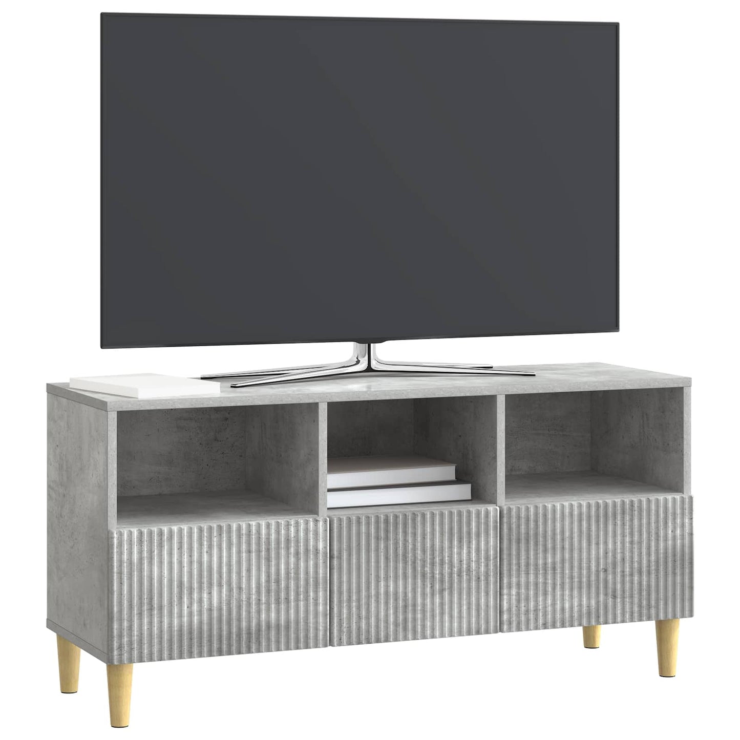 TV szekrény fiókkal Betonszürke 102 x 34,5 x 50 cm Szerelt Fa