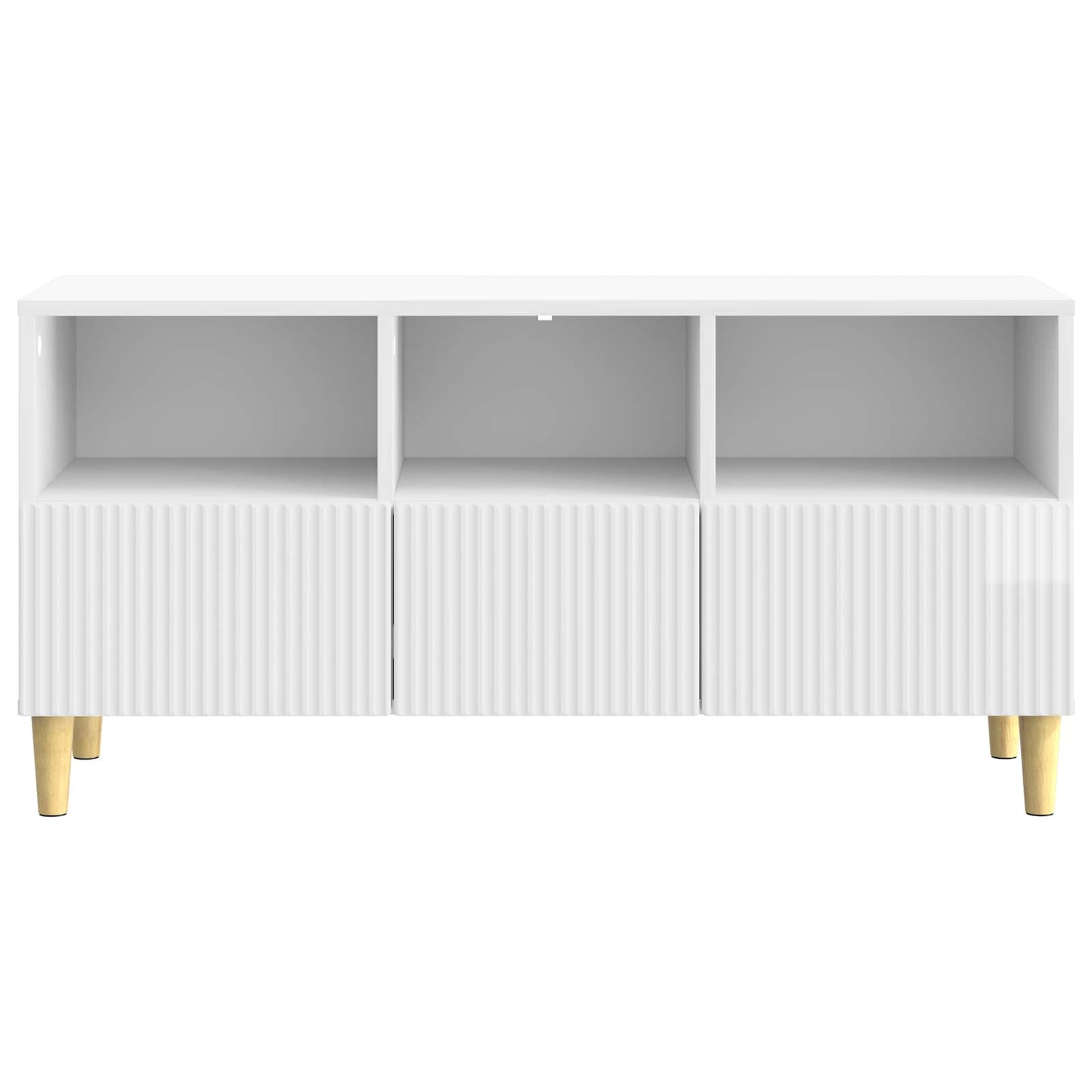 TV szekrény Magasfényű Fehér 102 x 34,5 x 50 cm Szerelt Fa