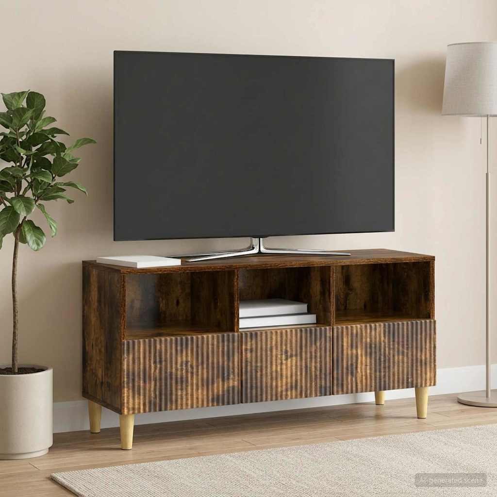 TV szekrény fiókkal Füstös Tölgy 102 x 34,5 x 50 cm Szerelt Fa