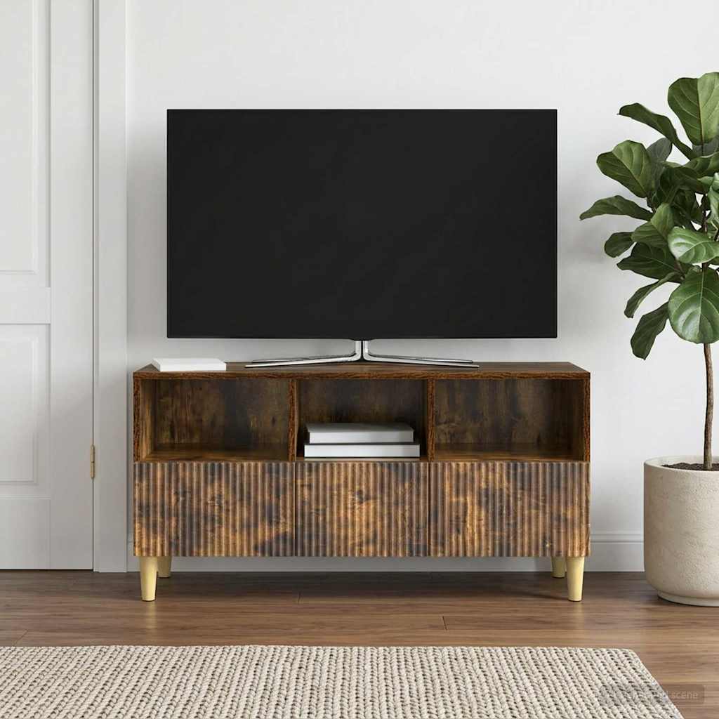 TV szekrény fiókkal Füstös Tölgy 102 x 34,5 x 50 cm Szerelt Fa