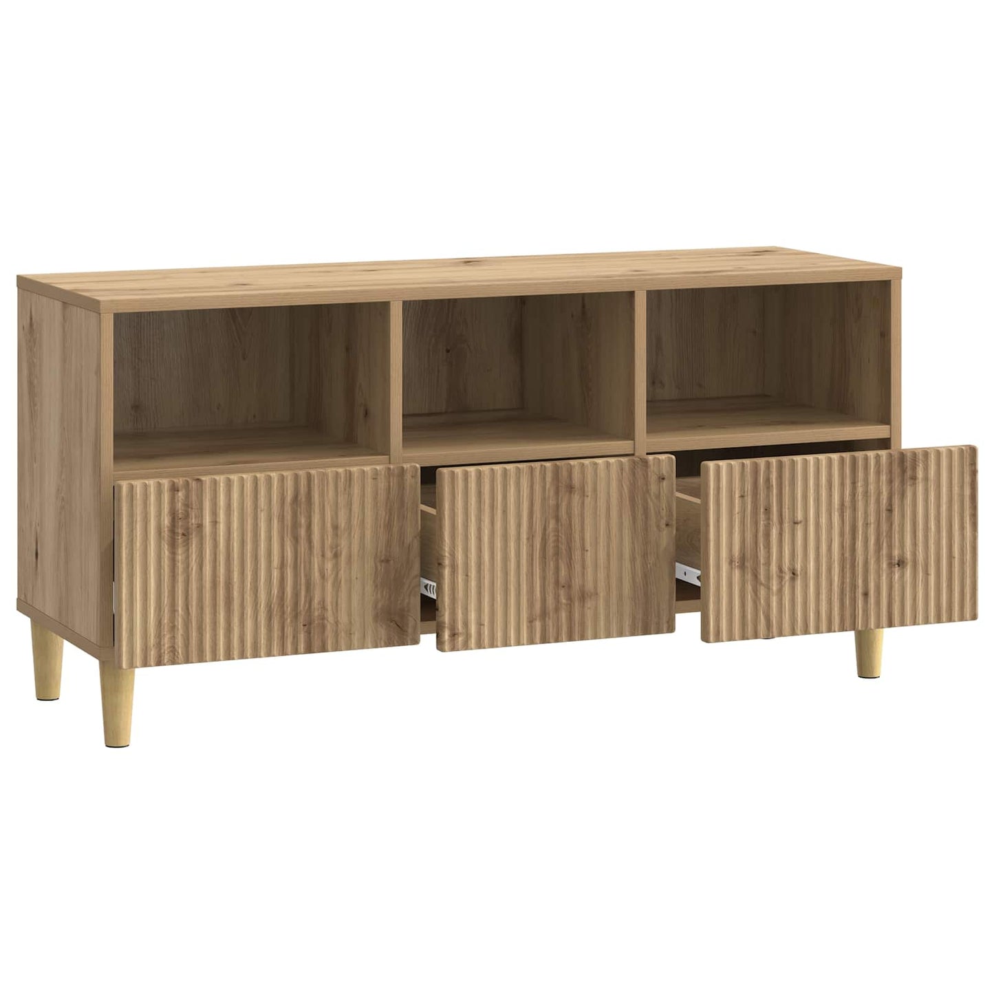 TV szekrény 102 x 34,5 x 50 cm Kézműves Tölgy Szerelt Fa