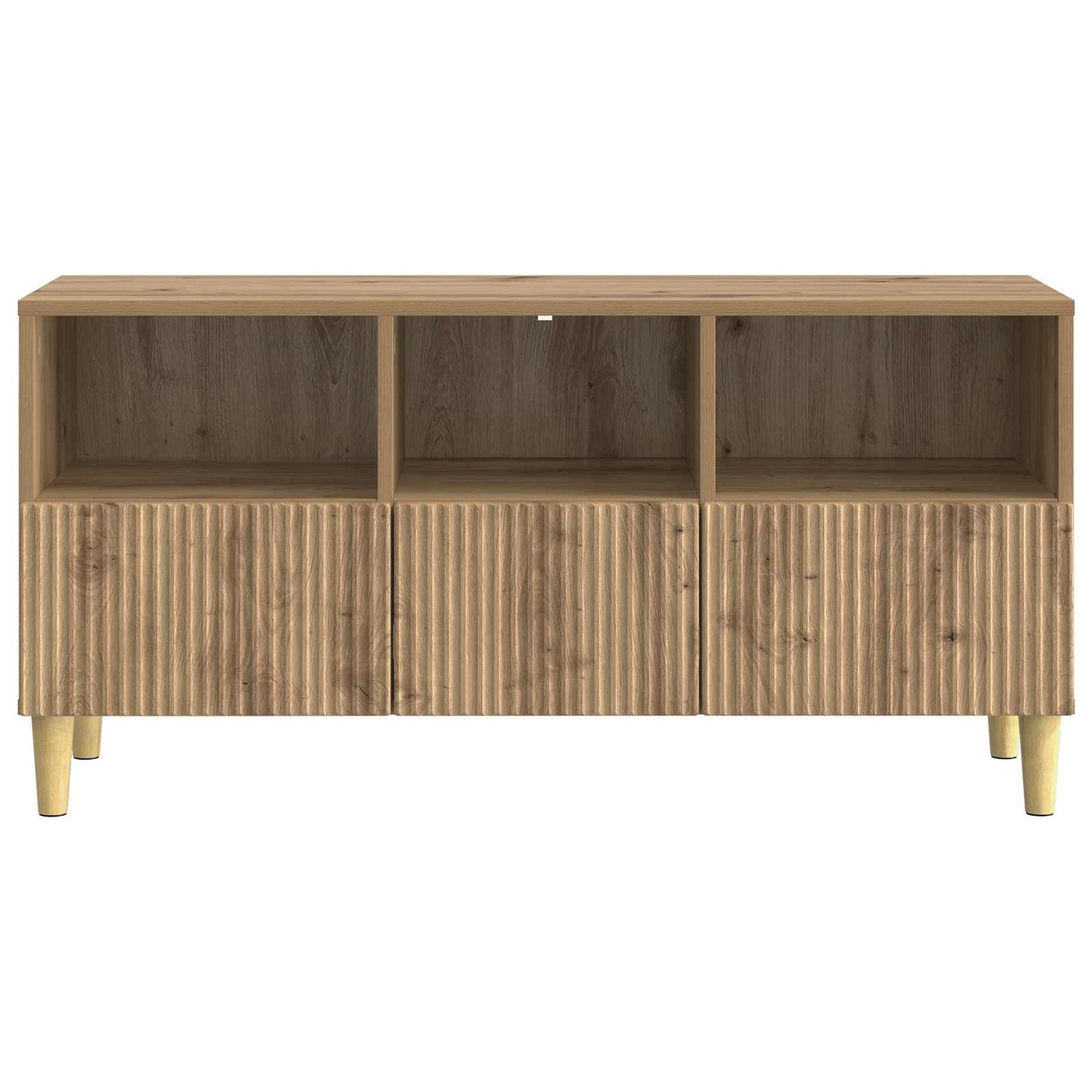 TV szekrény 102 x 34,5 x 50 cm Kézműves Tölgy Szerelt Fa