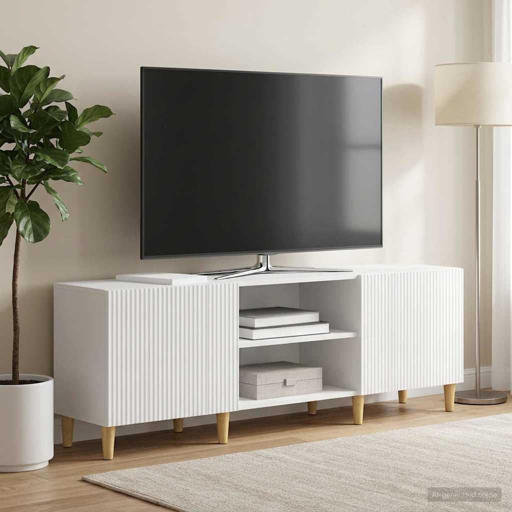 TV szekrény Magasfényű Fehér 150 x 31 x 50 cm Szerelt Fa
